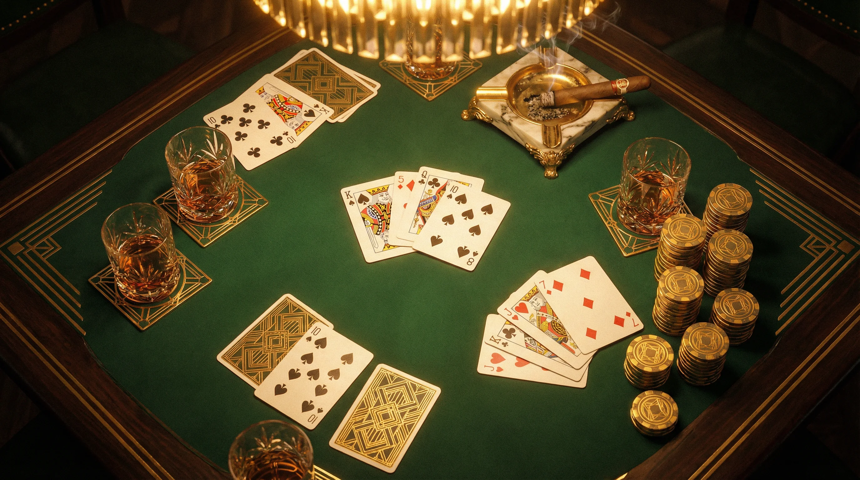 1920年代Art Deco风格炸金花牌桌 - 体验 ky棋牌 的经典魅力